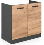 Vicco - Sp&uuml;lenunterschrank R-line, Goldkraft Eiche, 80 Cm Ohne Arbeitsplatte
