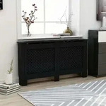 Heizk&ouml;rperverkleidung Schwarz 152x19x81,5 Cm Mdf - Vidaxl