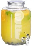 Relaxdays Getr&auml;nkespender 5 L, Glas, Zapfhahn, Retro Saftspender Gastro, Vintage