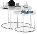 Relaxdays Beistelltisch 2er Set Rund, Kleiner Couchtisch Matt, Satztisch Holz Und