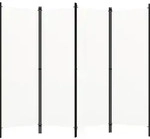 4-tlg. Raumteiler Wei&szlig; 200x180 Cm Vidaxl