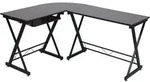 Eckhart Eckschreibtisch Nussbaum-optik Schwarze Metall-beine Computertisch Tisch -