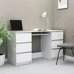 Schreibtisch Wei&szlig; 140x50x77 Cm Holzwerkstoff Vidaxl