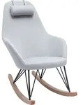Relax-sessel - Schaukelstuhl Stoff Grau F&uuml;&szlig;e Metall Und Esche Jhene