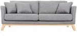 Miliboo - Sofa Skandinavisch 3 Pl&auml;tze Hellgrau Holzbeine Oslo