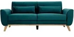Skandinavisches Sofa 3-sitzer Samt Petrolblau Ektor