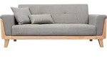 Design-sofa 3 Pl&auml;tze Hellgrau Holzbeine Fjord
