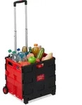 Relaxdays Einkaufstrolley Klappbar, Teleskop-griff, 2 Gummi Rollen, Bis 35 Kg,