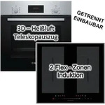 Herdset Bosch Backofen 3d-hei&szlig;luft + Kochfeld Fl&auml;cheninduktion Booster 60cm Autark