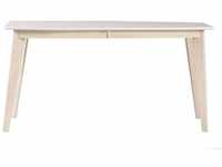 Design-Esstisch ausziehbar Weiß und helles Holz L150-200 leena - Weiß