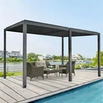 Pergola M. Lamellendach 400x310x212/253cm, Anthrazit