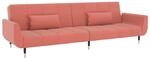 Schlafsofa 2-sitzer Mit 2 Kissen Rosa Samt Vidaxl