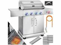 Gasgrill Master bbq mit 800°C Infrarot & Grill-Thermometer LED-Beleuchtung Keramik