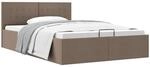 Stauraumbett Hydraulisch Taupe Stoff 120&times;200 Cm Vidaxl