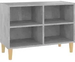 Vidaxl - Tv-schrank Mit Massivholz-beinen Betongrau 69,5x30x50 Cm