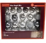 Trendline - Glaskugeln Silber Mix 42 St&uuml;ck Weihnachtskugeln Christbaumkugeln Xmas