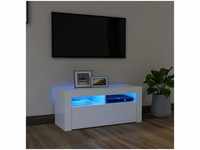 TV-Schrank,TV-Möbel mit LED-Leuchten Weiß 90x35x40 cm vidaXL