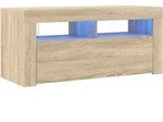 Vidaxl - Tv-schrank Mit Led-leuchten Sonoma-eiche 90x35x40 Cm