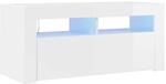 Vidaxl - Tv-schrank Mit Led-leuchten Hochglanz-wei&szlig; 90x35x40 Cm