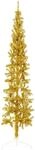 K&uuml;nstlicher Halb-weihnachtsbaum Mit St&auml;nder Schlank Gold 240 Cm Vidaxl