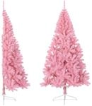 K&uuml;nstlicher Halb-weihnachtsbaum Mit St&auml;nder Rosa 180 Cm Pvc Vidaxl