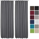 Beautissu - 2er Set Kr&auml;uselband Vorhang Amelie Luna Thermo 140x245cm Anthrazit