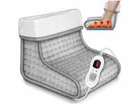 Fußwärmer Grau mit 6 Temperaturstufen & Timer Fußheizung elektrisch