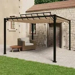 Pergola Mit Lamellendach 3x3 M Taupe Stoff Und Aluminium Vidaxl