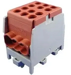 Hauptleitungs-abzweigklemme - Braun, 2x Eingang 25 Mm2 4x Ausgang 16 Mm2, 1-polig