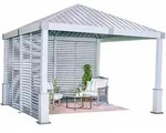 Sojag - Aluminium Pavillon Nanda 1212 Inkl. Seitenwand Champagner 363x363x313 Cm