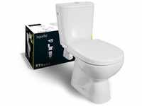 Aquasu - WC-Kombination Rivera, Stand wc spülrandlos, Tiefspüler, Abgang innen