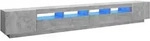 Vidaxl - Tv-schrank Mit Led-leuchten Betongrau 300x35x40 Cm