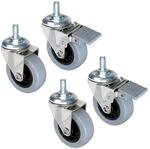 Emuca Rollen Mit Gewindestift M8, D. 50 Mm, Stahl Und Kunststoff, Grau, 4 St.