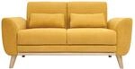 Miliboo - Skandinavisches 2-sitzer-sofa In Gelb Samt Ektor