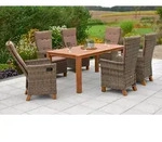 Toskana Set 13tlg 6 Hochlehner Kissen Tisch 185x90cm