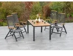Tilos Set 5tlg 4 Klappsessel 1 Ausziehtisch 150/200x90cm