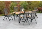Tilos Set 7tlg 6 Klappsessel 1 Ausziehtisch 150/200x90cm
