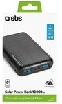 Sbs Solar-powerbank 10.000mah Mobiles Ladeger&auml;t Mit Integriertem Solarpanel