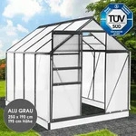 Gew&auml;chshaus Aluminium Mit Fundament Rostfrei T&uuml;v Gepr&uuml;ft 6mm Platten 250x190x195cm