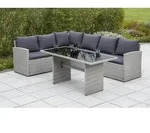 Lanzarote Eckset Eckbank Tisch 145x70cm Stahl/kunststoff