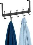 Wenko T&uuml;rgarderobe Nostalgie, 5 Haken, Schwarzer Mattierter Stahl, Schwarz, Stahl