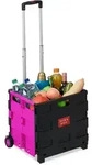 Relaxdays Einkaufstrolley Klappbar, Teleskop-griff, 2 Gummi Rollen, Bis 35 Kg,