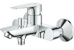 Baueco 1-loch-einhand-wannenbatterie Chrom, Wandmontage, Mit Temperaturbegrenzer,