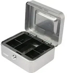 Hmf - 10120-09 Geldkassette M&uuml;nzeinsatz, 20 X 16 X 9,5 Cm, Silber