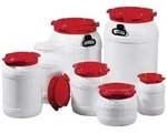 Weithalsfass 10,0 L Pe Wei&szlig; Mit Rotem Deckel - 7011-61-046