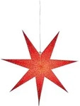 Gro&szlig;er Papierstern ,dot', Rot, 7-zackig, Lochmuster, Netzbetrieb, E14 Fassung, &Oslash;