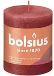 Bolsius - Rustik Stumpenkerze Zartes Rot, H&ouml;he 8 Cm, &Oslash; 6,8 Cm Stumpen- Und