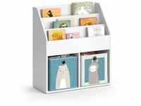 Vicco - Bücherregal Luigi Weiß mit Faltboxen