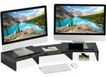 Relaxdays Monitorst&auml;nder F&uuml;r 2 Monitore, Ausziehbar, Verstellbar, Monitorerh&ouml;hung