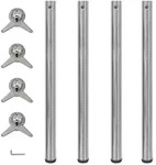 4x H&ouml;henverstellbares Tischbein Nickel Geb&uuml;rstet 870 Mm Vidaxl